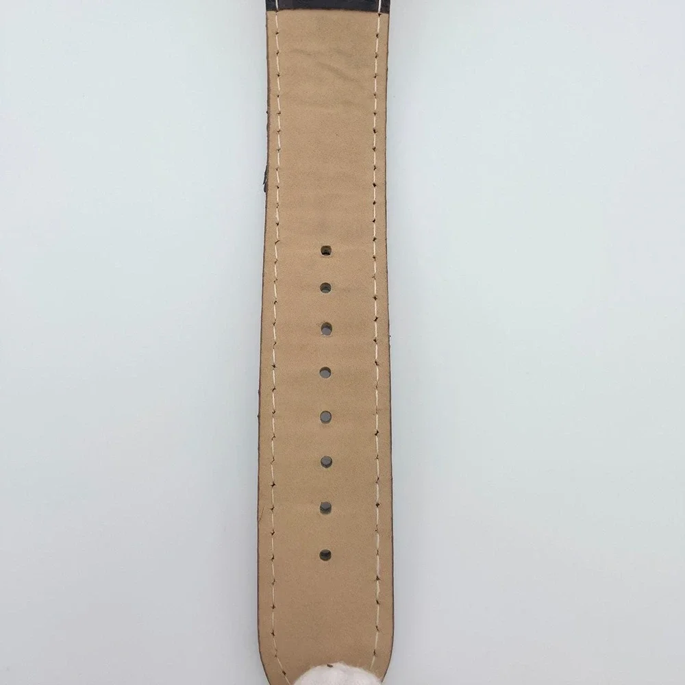Vintage BELLA & ROSE Men's Watch Tachymeter Bezel Brown Leather Strap 8.75